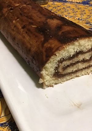 Une photo de Gâteau roulé chocolat banane