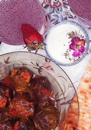 عکسی از دستور دلمه برگ مو