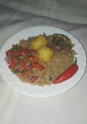 A picture of Tomato Paste Pilau #festivedishcontestkakamega#authormarathon#.