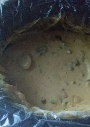 A picture of Crock-Pot Kielbasa, Potato, Green Bean Cheesy Casserole.