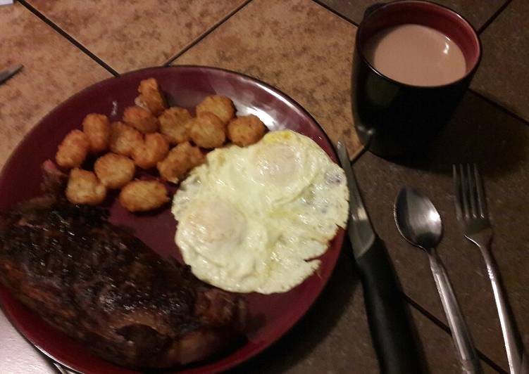 Simple Way to Prepare Award-winning Steak breakfast