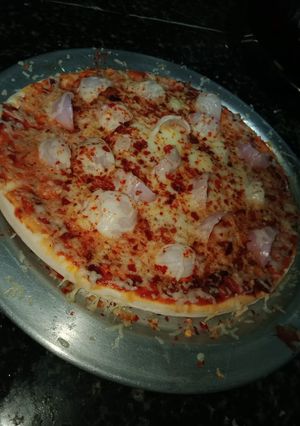 A picture of Onion pizza.