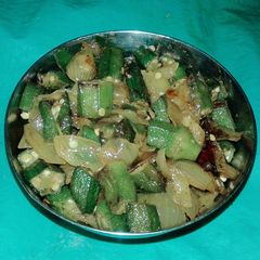 A picture of Okra stir fry.