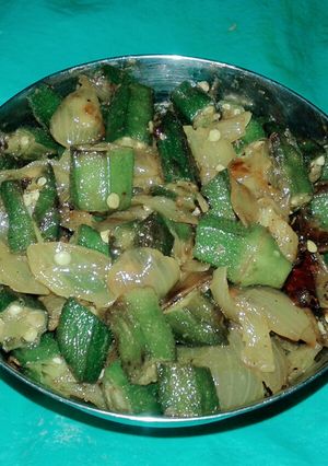 A picture of Okra stir fry.