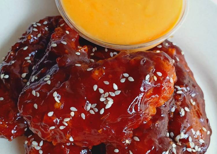 Fire Wings ala Richeese with Cheese Sauce