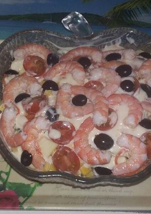 Una foto de Ensalada de langostinos