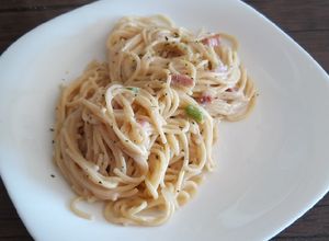 Una foto de Pasta a la Carbonara