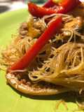 “China: green & sea”(fideos de arroz con vegetales y mariscos)