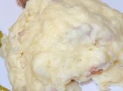 A picture of mashed potato with cream