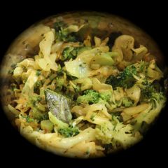 A picture of Cabbage and Broccoli stir fry (ollathiyathu).