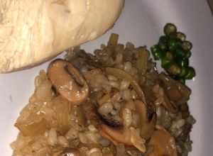 Foto resep Nasi shirataki dengan jamur champignons dan ayam rebus