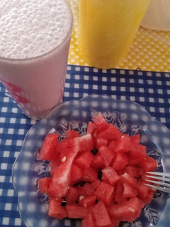 Una foto de Licuado de fresa con avena