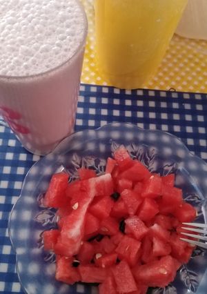 Una foto de Licuado de fresa con avena