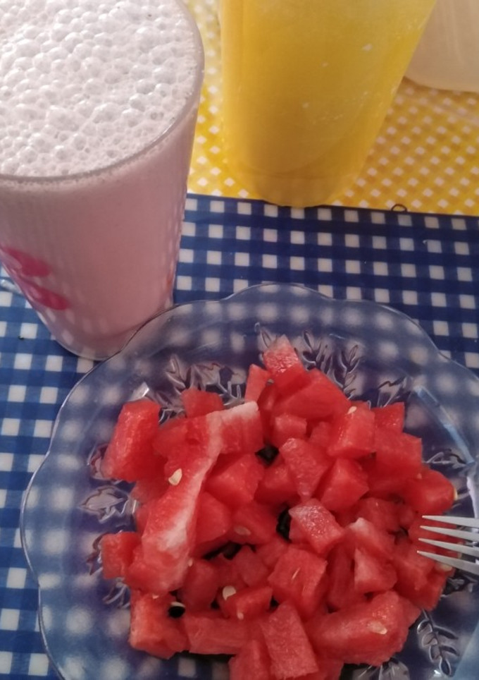 Una foto de Licuado de fresa con avena