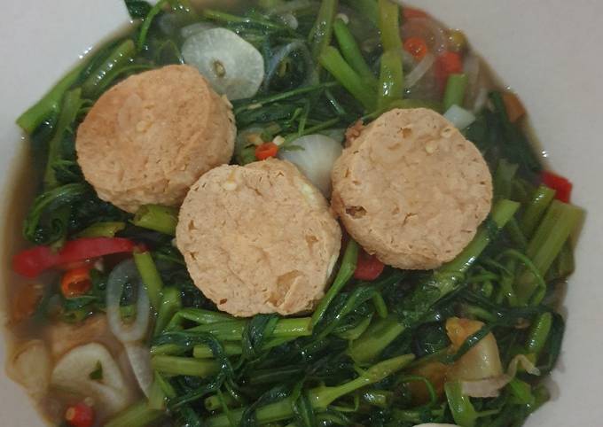 Mudah Banget Masakan Resep Tumis kangkung Tofu Sutra