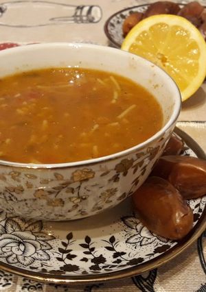 Una foto de Harira sopa marroquí