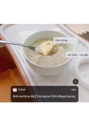 Hình của món Flan trứng 🍳 rau cải thảo sò gấc.