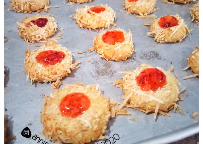 Thumbprint Cookies with Strawberry Jam