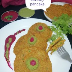 A picture of Oats poha savoury pancakes.