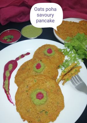 A picture of Oats poha savoury pancakes.