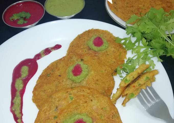Oats poha savoury pancakes Recipe
