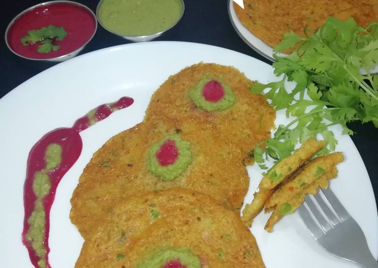 Oats poha savoury pancakes