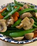 洋菇炒甜豆 ｜五辛素食譜