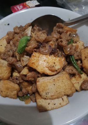 Foto resep Tahu & Ayam Lada Hitam ala Vegetarian