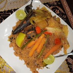 A picture of Senegalese Tiebou dienne rice.