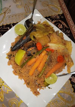 A picture of Senegalese Tiebou dienne rice.