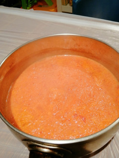 A picture of Carrot and Pumpkin Creamy Soup.