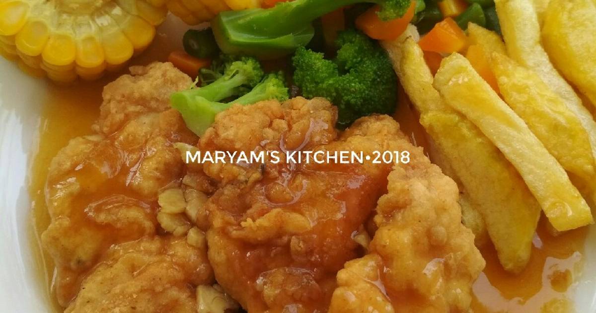 Resep Crispy Chicken Steak with Brown Sauce (Steak Ayam Krispi) oleh