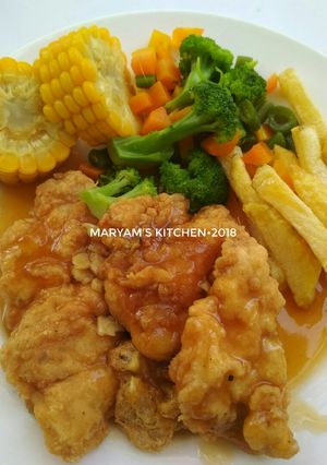 Foto resep Crispy Chicken Steak with Brown Sauce (Steak Ayam Krispi)