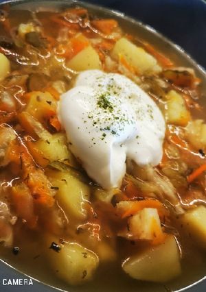 Lengyel uborka leves"Polnische Gurken Suppe" recept fotója