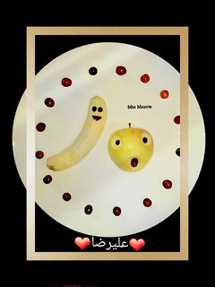 عکسی از دستور تزیین میوه کودک به شکل کرم و سیب علیرضا👦