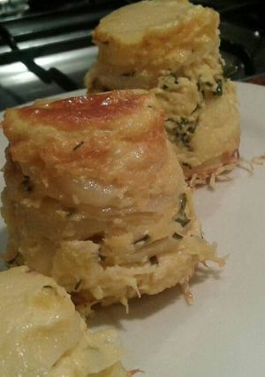 Una foto de Souffle de papas en timbal