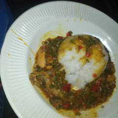 A picture of Tuwon shinkafa da miyar kubewa d'anye.