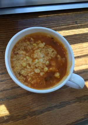 Una foto de Sopa de calabaza y ají