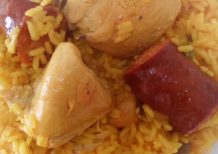 Recipe of Super Quick Homemade Chorizo &amp; Chicken Yellow Rice