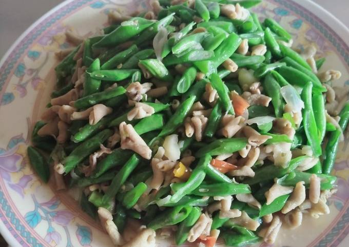 Cara Gampang Membuat Tumis buncis usus ayam (simple), Menggugah Selera