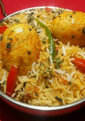 A picture of Hydrabadi Egg Biryani.