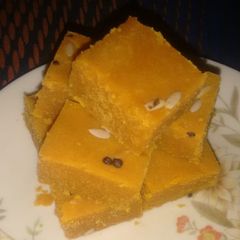 A picture of Besan ki burfi.