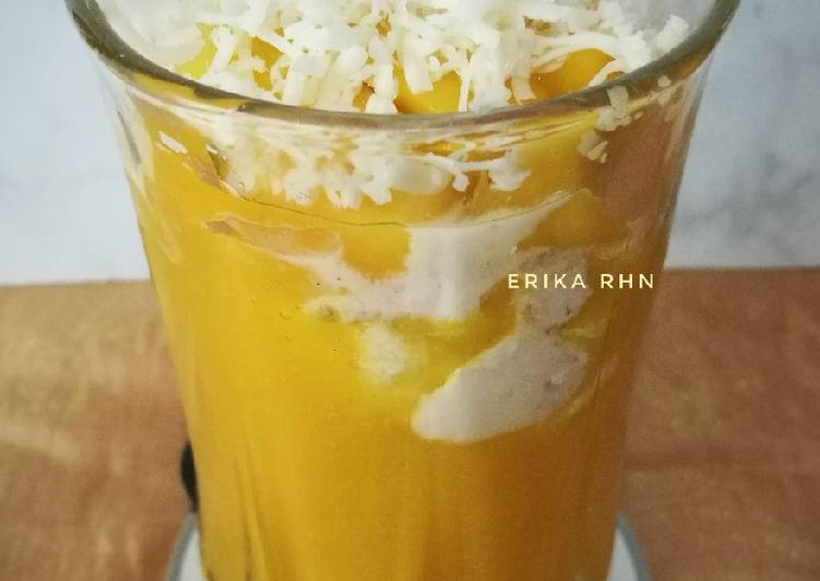 Bagaimana Menyiapkan Mango Cheesy Float, Menggugah Selera