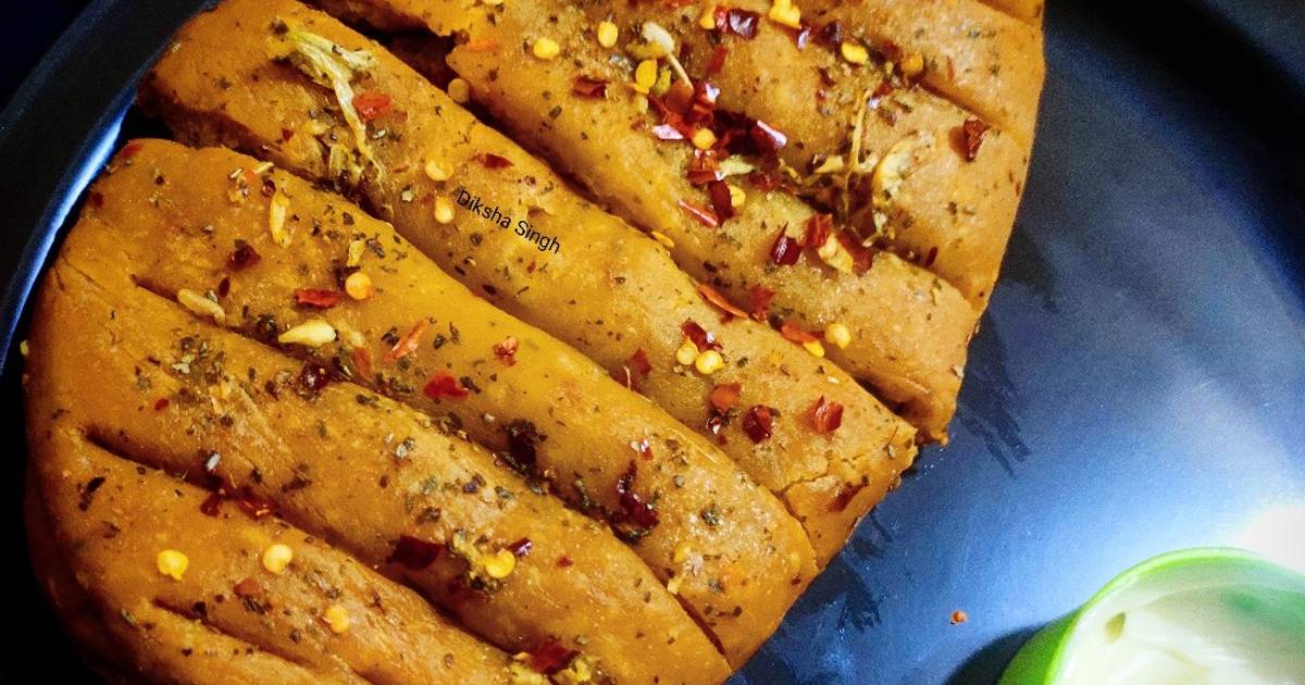Dominos Style Stuffed Garlic Bread Without Yeast Recipe by Diksha Singh