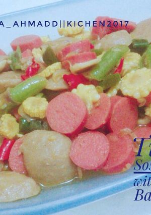 Foto resep Tumis SosisBakso with buncis baby corn