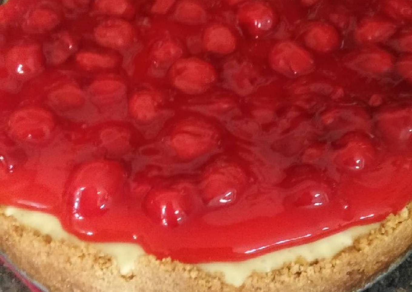 Easy No Bake Sunshine Cherry Cheesecake