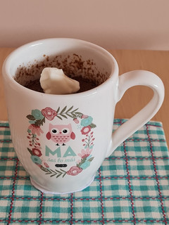 Una foto de Mug cake de espelta y café ☕ Tortita en taza ♥