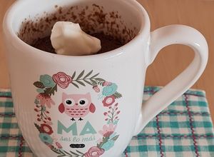 Una foto de Mug cake de espelta y café ☕ Tortita en taza ♥