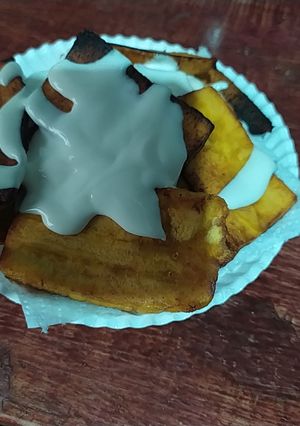 Una foto de Plátano macho con crema