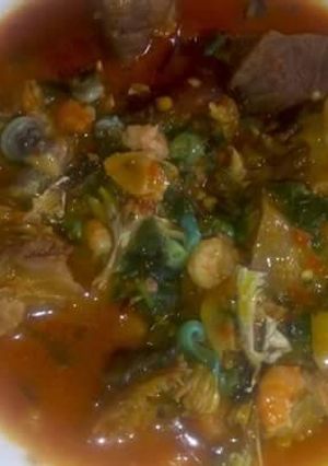 A picture of Uziza soup with peri wrinkle.
